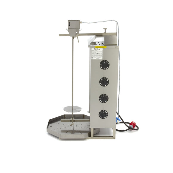 Aparat pentru shaorma si kebab, 4 arzatoare, lungime ax 77 cm - 50kg carne, electric