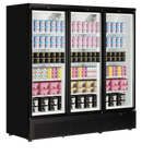 Atom Maxi F3DB-Negru RAL9005, 1090 l, -18 to -22, 3 uși din sticlă cu balama, Ventilat, LED, 1280 W, D