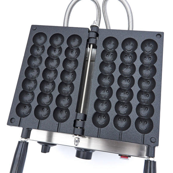 Aparat de copt vafe - 3 forme de Emoji, dimensiuni vafe L19,5 x A3 x H3,5cm