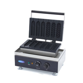 Aparat de copt vafe, 6 vafe pe bat 135x40x40mm, 2 modele Un corn dog artizanal este
