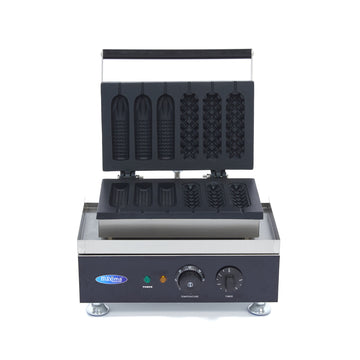 Aparat de copt vafe, 6 vafe pe bat 135x40x40mm, 2 modele Un corn dog artizanal este