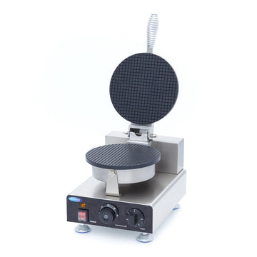 Aparat de copt vafe, pentru cornet de inghetata, dimensiune vafe ø210 x H3 mm Acest aparat pentru vafe tip