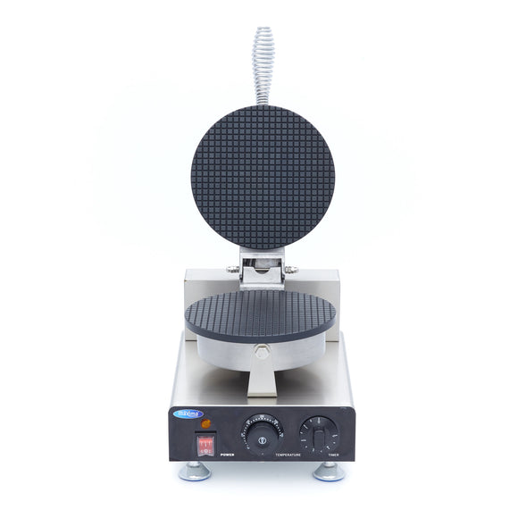 Aparat de copt vafe, pentru cornet de inghetata, dimensiune vafe ø210 x H3 mm Acest aparat pentru vafe tip