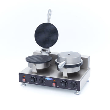 Aparat de copt vafe dublu - pentru cornete de inghetata, dimensiune vafe ø210 x H3 mm Aparatul pentru vafe este un