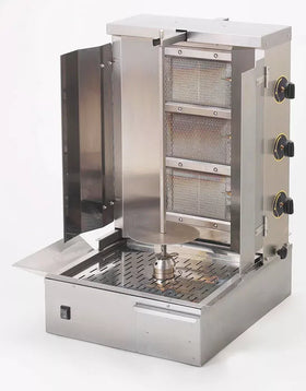 Aparat shaorma pe gaz, 25kg cu ax principal de 600mm si putere 10,5kw Aparatul shaorma pe gaz cu