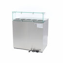 Banc refrigerat preprare pizza cu blat granit, 0C 10C, cu 2 usi, vitrina de ingrediante cu capac sticla pentru 5 cuve GN 16