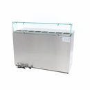 Banc refrigerat preprare pizza cu blat granit, 0C 10C, cu 3 usi, vitrina de ingrediante cu capac sticla pentru 8 cuve GN 16