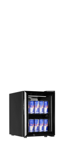 Racitor bauturi mic negru BC20S vedere laterala Tefcold – racitor compact pentru bauturi, ideal pentru baruri, cafenele si receptii hotel