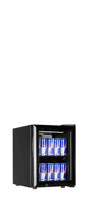 Racitor bauturi mic negru BC20S vedere laterala Tefcold – racitor compact pentru bauturi, ideal pentru baruri, cafenele si receptii hotel