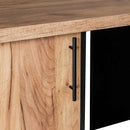 Birou de colt cu dulap si sertare 160x60xH76 cm, stejar kraft/negru, imagine 16