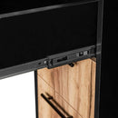 Birou de colt cu dulap si sertare 160x60xH76 cm, stejar kraft/negru, imagine 15