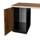 Birou de colt cu dulap si sertare 160x60xH76 cm, stejar kraft/negru, imagine 12