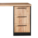 Birou de colt cu dulap si sertare 160x60xH76 cm, stejar kraft/negru, imagine 9