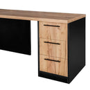Birou de colt cu dulap si sertare 160x60xH76 cm, stejar kraft/negru, imagine 8