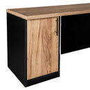 Birou de colt cu dulap si sertare 160x60xH76 cm, stejar kraft/negru, imagine 11