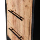Birou de colt cu dulap si sertare 160x60xH76 cm, stejar kraft/negru, imagine 13