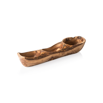 Bol Dublu MASLIN PUR, 35 x 9 x 9 cm, lemn de maslin Lemn de maslin extrem de