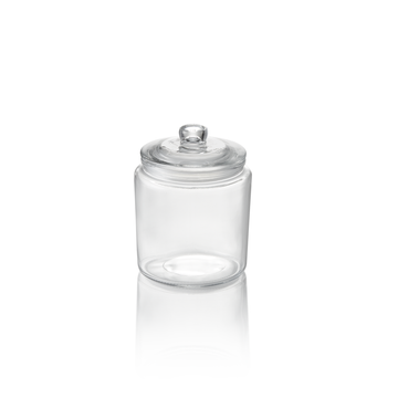 Borcan pentru depozitare, 1 l, Ø 12 cm, inaltime 15 cm, sticla, polietilena Fara miros si sigur pentru