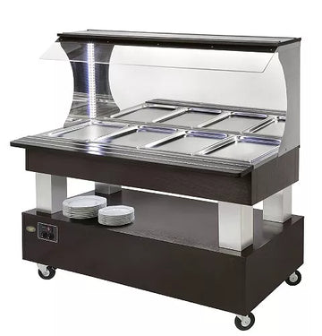 Bufet combinat rece-cald cu oglinda - capacitate 41 gn, constructie inox-lemn, 2,25 kw