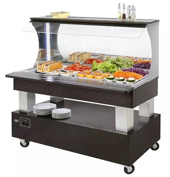 Bufet rece cu oglinda - capacitate 4 GN 11, constructie inox si lemn, putere 0,5 kW