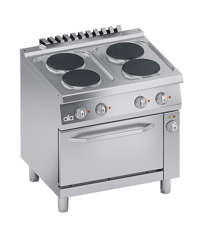 Masina de gatit electrica cu 4 plite, cuptor electric GN 1/1, 13.40 kW