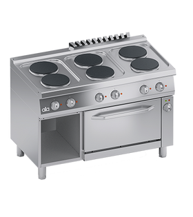 Masina de gatit electrica cu 6 plite, cuptor electric GN 1/1, 18.60 kW