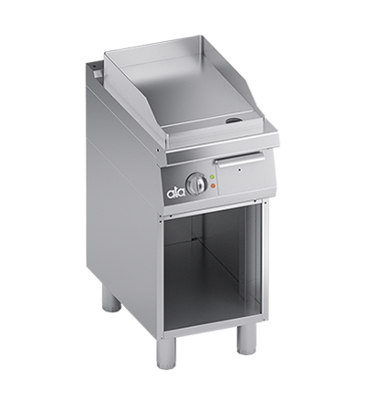 Plita fry-top electrica, neted, cu dulap deschis, 4.10 kW