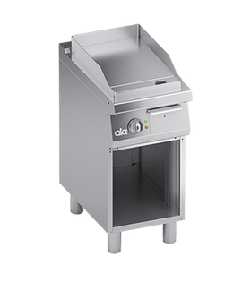 Plita fry-top electrica, neted, cu dulap deschis, 4.10 kW