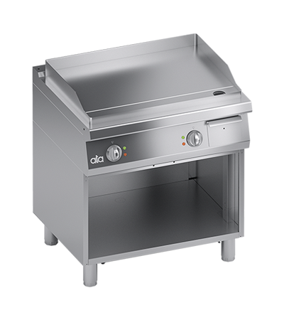 Plita fry-top electrica, neted, cu dulap deschis, 8.20 kW