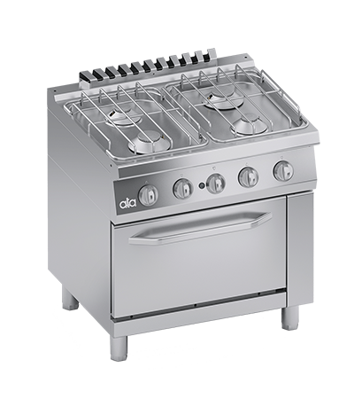 Masina de gatit cu 4 arzatoare, cuptor pe gaz GN 1/1, 26,30 kW