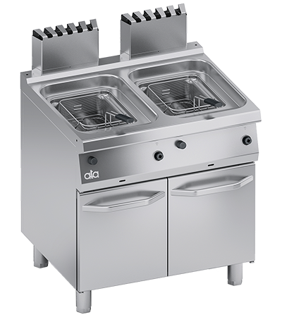 Friteuza pe gaz 2 x 12 Litri, baza inchisa, 24 kW