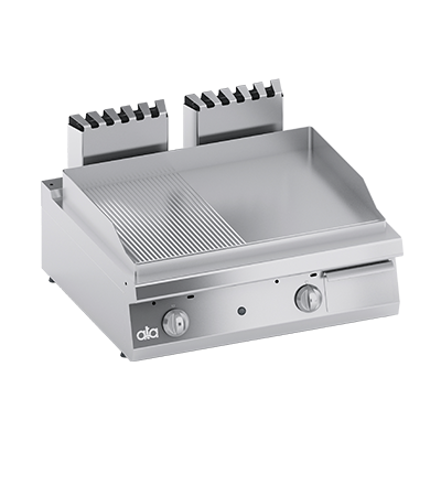 Plita fry-top pe gaz 1/2 neteda 1/2 striata, model de banc, aprindere electronica