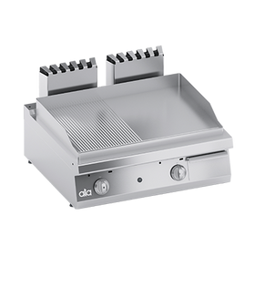 Plita fry-top pe gaz 1/2 neteda 1/2 striata, model de banc, aprindere electronica