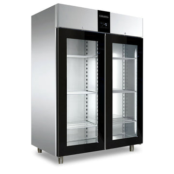 Congelator inox, GN 21, temperatura -10 -22C, capacitate 1400 Litri, 2 usi sticla, functii HACCP, setare umiditate,...