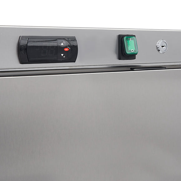 Congelator vertical, -18C -22C, exterior inox, racire statica, 6 polite fixe, 400 litri