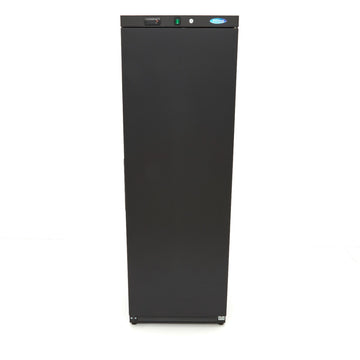 Congelator vertical, -18C -22C, racire statica, 6 polite fixe, 400 litri, negru