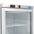 Congelator vertical cu usa sticla, -18C -22C, exterior inox, racire statica, 6 polite fixe, 400 litri