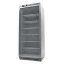 Congelator vertical cu usa sticla, -18C -22C, exterior inox, racire statica, 6 polite fixe, 600 litri