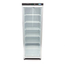 Congelator vertical cu usa sticla, -18C -22C, racire statica, 6 polite fixe, 400 litri, negru