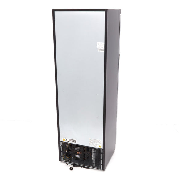 Congelator vertical cu usa sticla, -18C -22C, racire statica, 6 polite fixe, 400 litri, negru