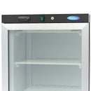 Congelator vertical cu usa sticla, -18C -22C, racire statica, 6 polite fixe, 400 litri, negru