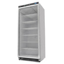 Congelator vertical cu usa sticla, -18C -22C, racire statica, 6 polite fixe, 600 litri, negru