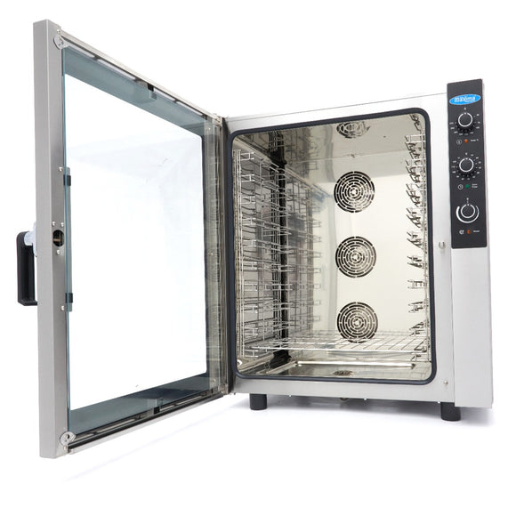 Cuptor combi steam, cap. 10 tavi (GN 11 60 x 40cm), aburi, analogic, 11.8 kW, 380V Cu acest cuptor combinat cu