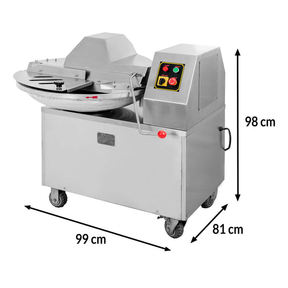Cutter orizontal pentru carne legume, 25 Litri , Ø bol 70 cm, 300 kg ora, 2.2 - 2.8 kW, 380 V
