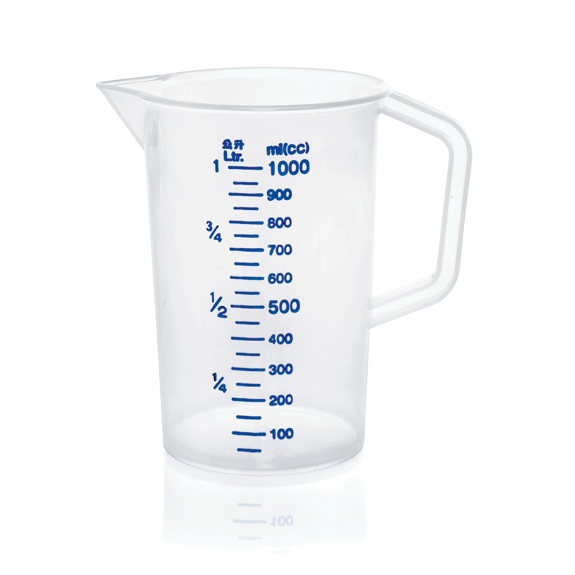 Cana gradata, polipropilena transparenta, 1 L / Ø 12 cm / H 17 cm