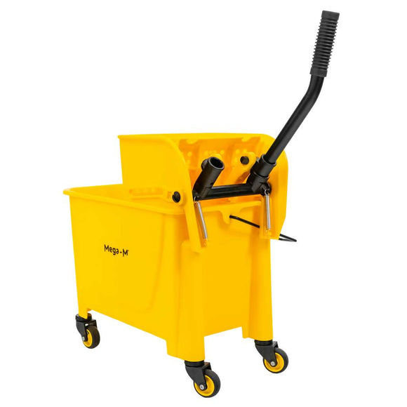 Carucior pentru curatenie cu o galeata cu presa 20L galben