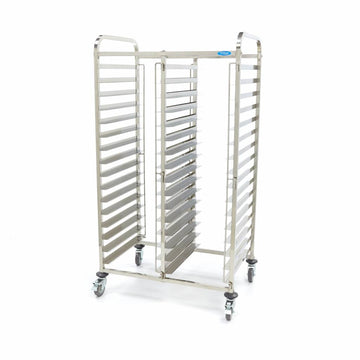 Carucior dublu pentru tavi patiserie, capacitate 32 tavi 60x40 cm Un carucior pentru tavi este