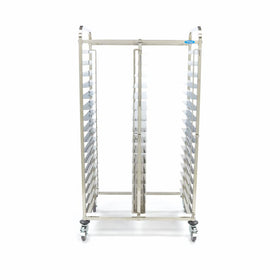 Carucior dublu pentru tavi patiserie, capacitate 32 tavi 60x40 cm Un carucior pentru tavi este