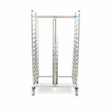 Carucior dublu pentru tavi patiserie, capacitate 32 tavi 60x40 cm Un carucior pentru tavi este