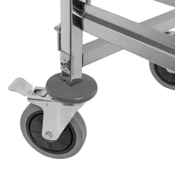 Carucior inox pentru 18 tavi GN 11, 38x55xH175 cm